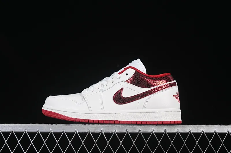 All categories Air Jordan Jordan series basketball shoes Air Jordan 1 Low Air Jordan 1 Low AJ1 Joe 1 white and red low-top cultural and casual sneakers HJ9338-106